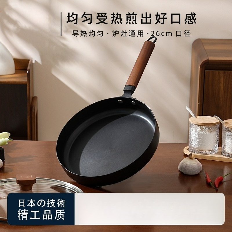 Home Cooking In Japanese - 26cm Japanische Unbeschichtete Gusseisen-Bratpfanne aus reinem