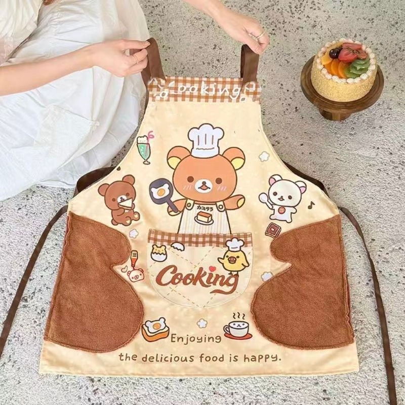 Home Cooking Meals - Niedliche Rilakkuma-Schürze, wasserdicht und abwischbar, für
