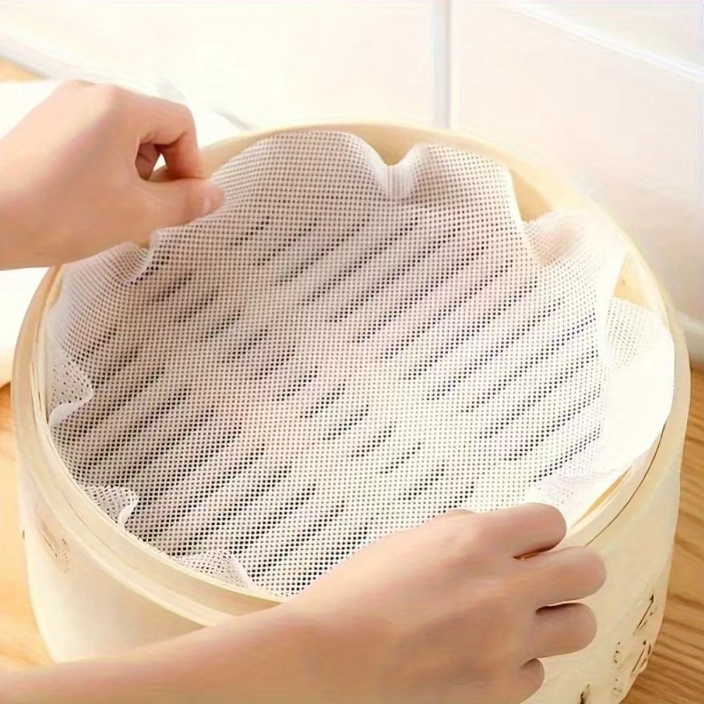 Steamer Bamboo Set - 5 Stück/Set Wiederverwendbare Antihaft-Silikon-Dämpfmatte, Runde Dämpfmatte