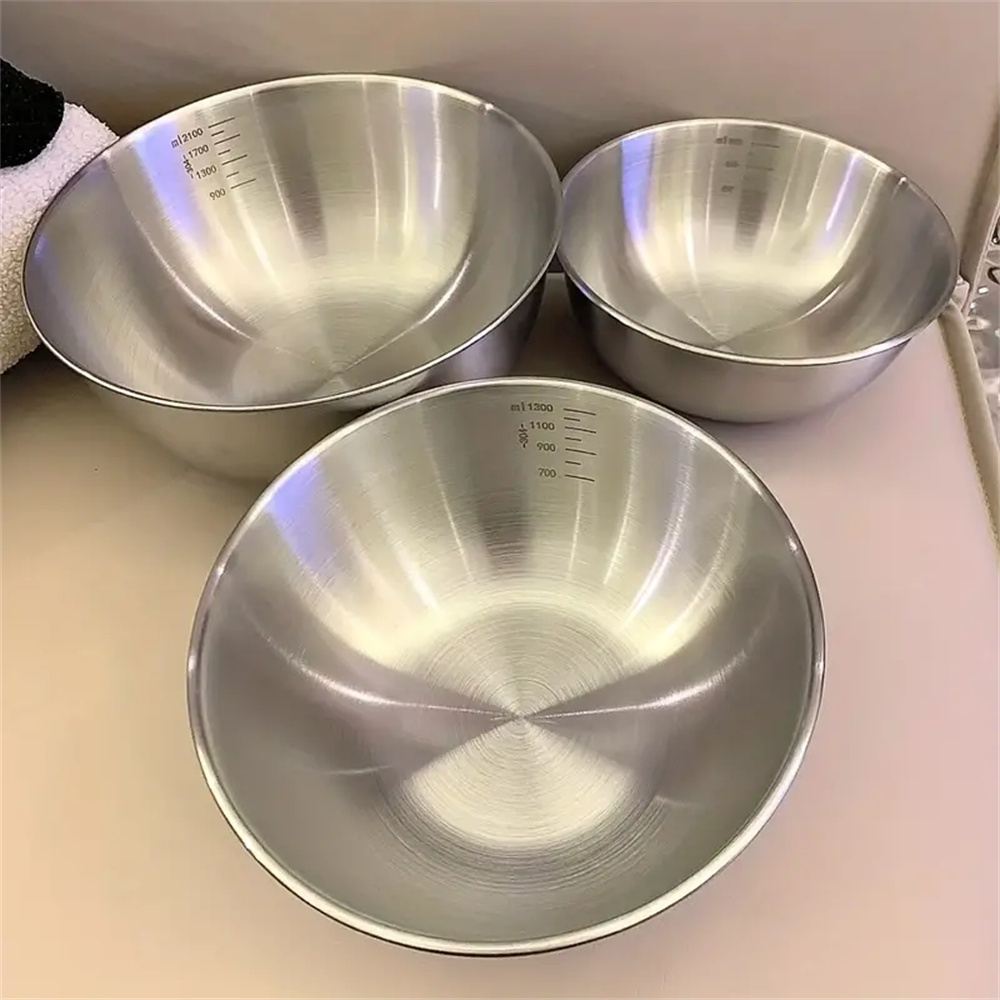 Home Cooking Food - 1-3-teiliges Edelstahl-Schüssel-Set mit Skala zum Kochen,