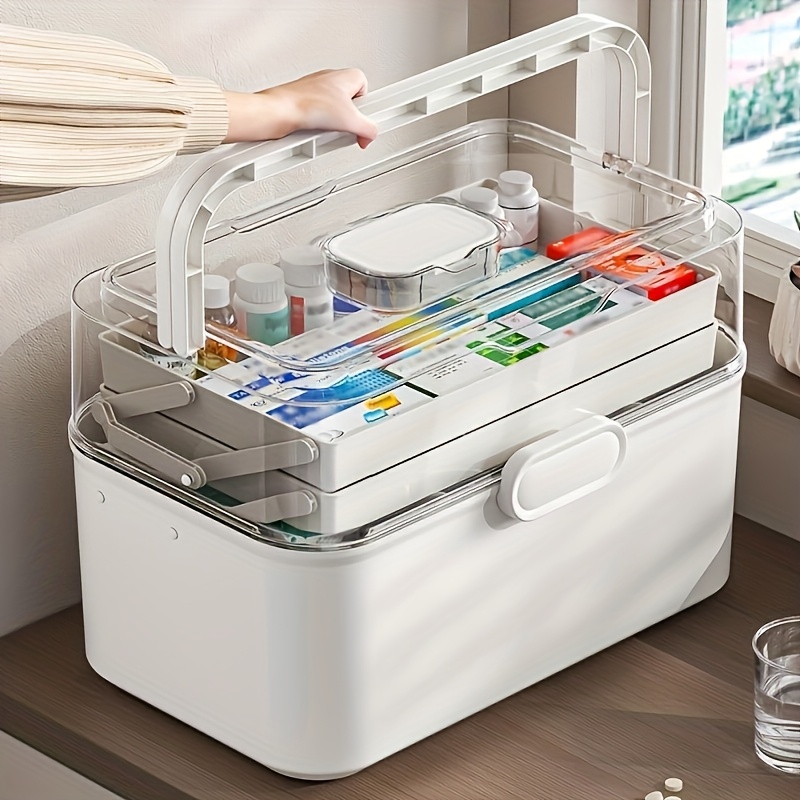 Home Cooking Delivery - Große Medikamentenaufbewahrungsbox/Verteilbox mit transparentem Deckel –