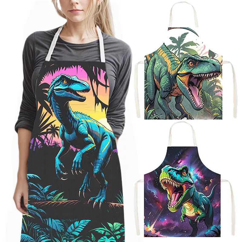Home Cooking Chef - Niedliche Küchenschürze mit Dinosaurier-Aufdruck, T-Rex-Skelett, für