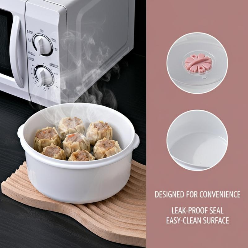 Steamer Bamboo Set - Mikrowellen-Reiskocher & Dampfgarer-Box, beheizbarer Suppentopf mit