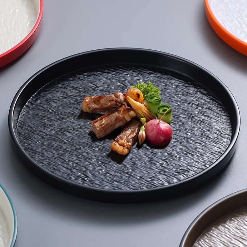 Home Cooking In Japanese - Moderne runde Stein Melamin Steak Pasta