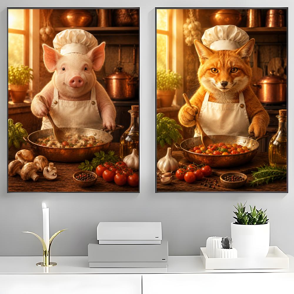 Lustiges Tier-Koch-Poster für  – Home Cooking Definition Bewertung und Preis