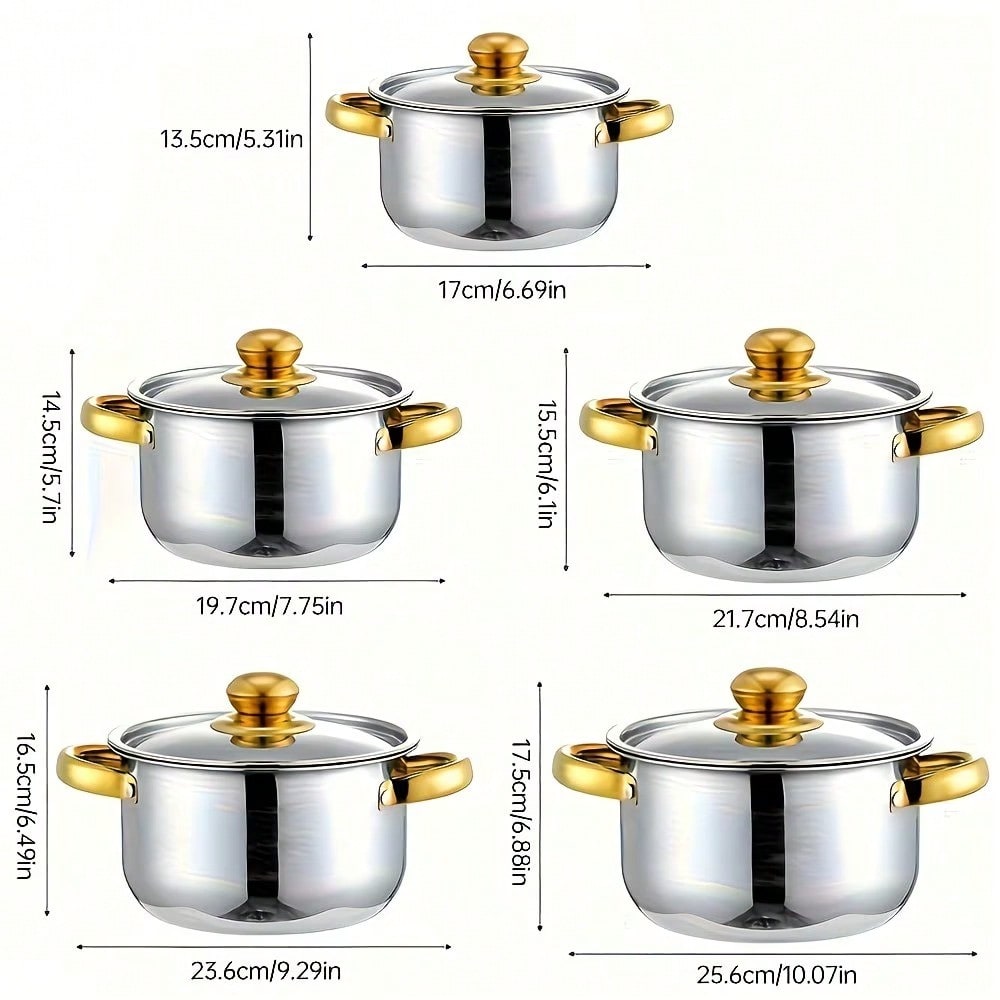 Edelstahl-Topfset, modernes Lu – Home Cooking Meals Bewertung und Preis