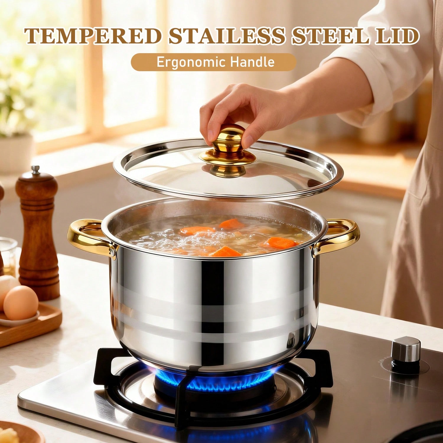 Edelstahl-Topfset, modernes Lu – Home Cooking Meals Bewertung und Preis