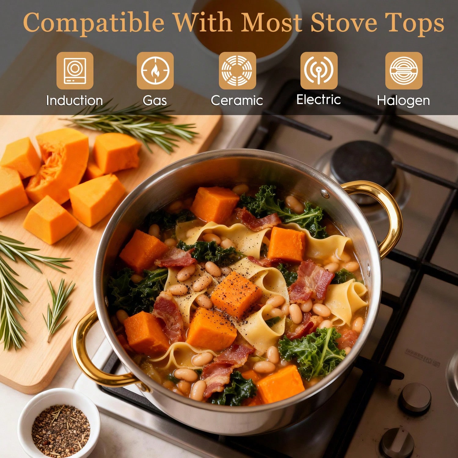 Edelstahl-Topfset, modernes Lu – Home Cooking Meals Bewertung und Preis